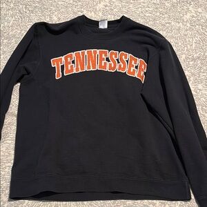 Black Crew Neck Sweater with Orange Lettering